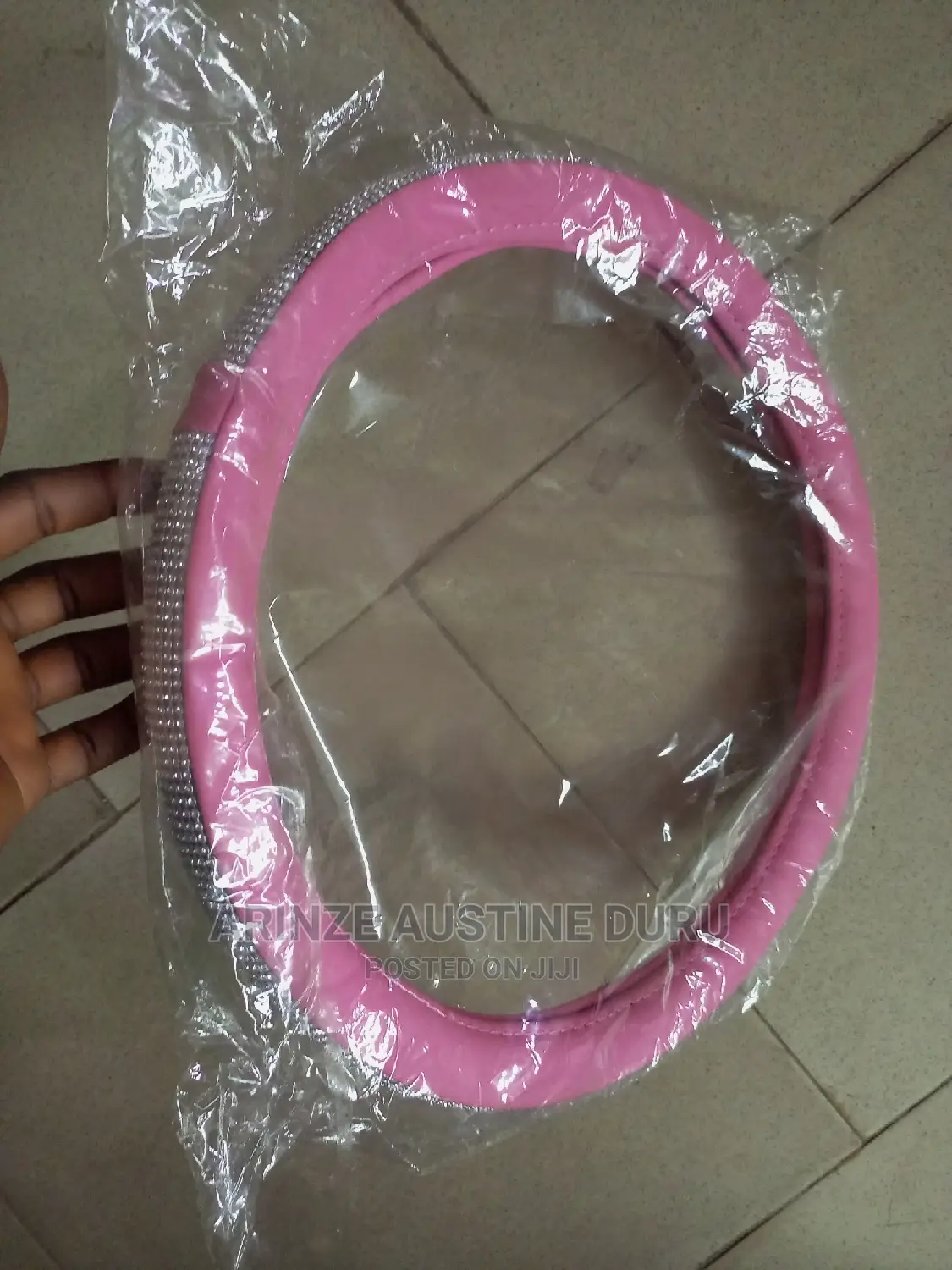 Stearing Wheel Cover Pink Blings