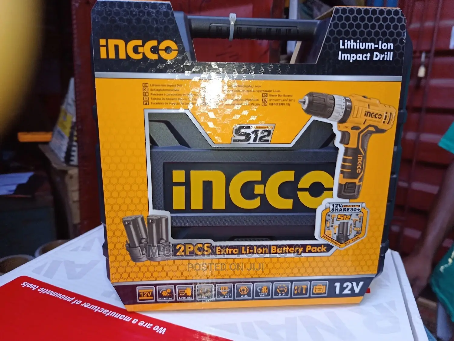 Ingco Lithium-Ion Cordless Drill 12v With 2pcs Battery
