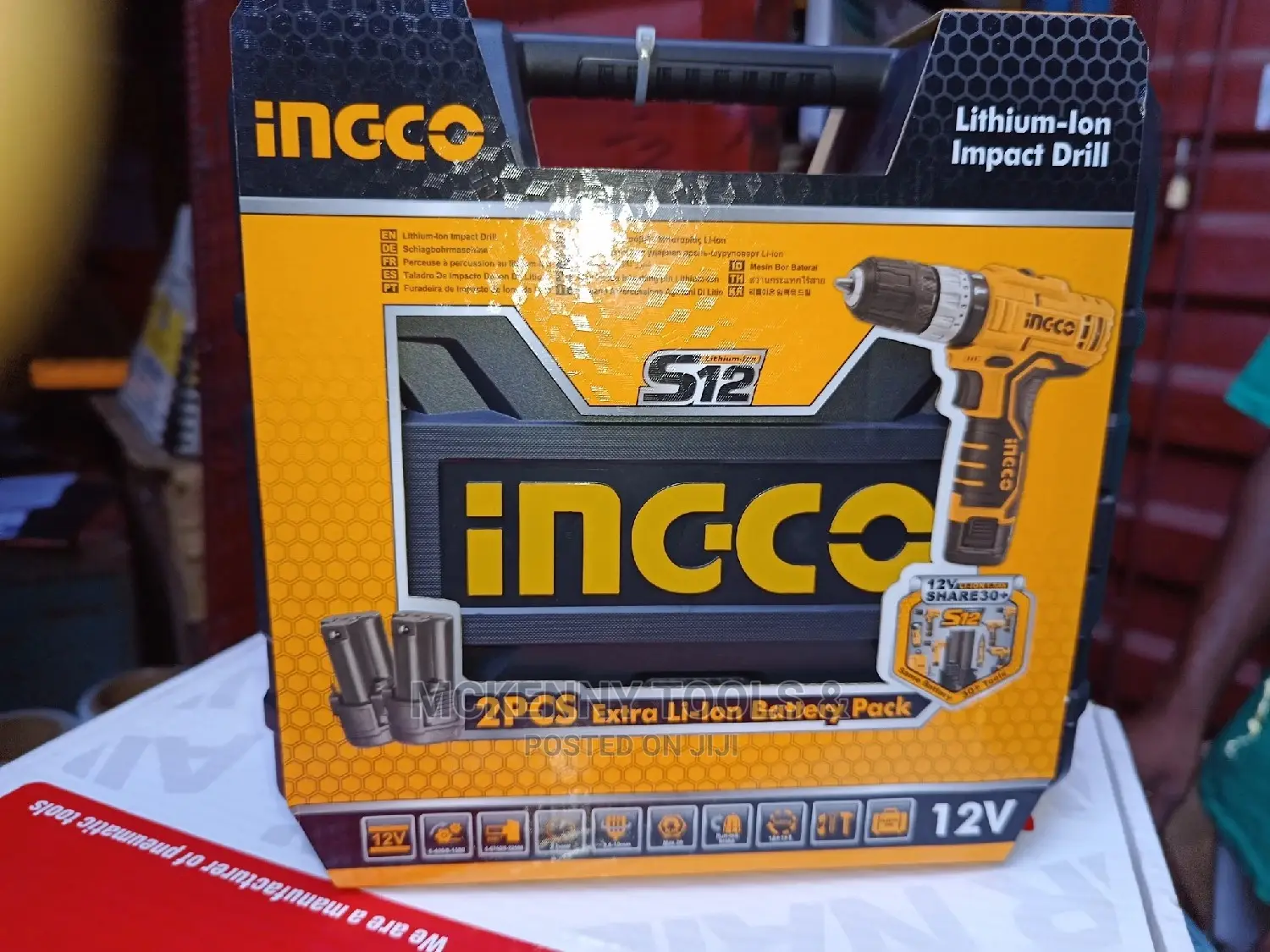 Ingco Lithium-Ion Cordless Drill 12v With 2pcs Battery