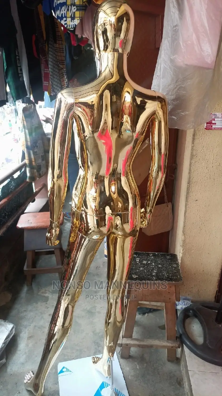 Size 8 Body Female Gold Chrome Detachable Mannequins