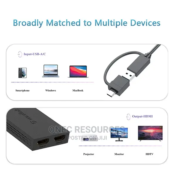 Usb3.0/USB-C to HDMI Dual Display Adapter