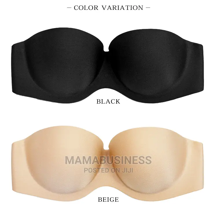 2 IN 1 Female Backless Strapless Bra - Beige/Black