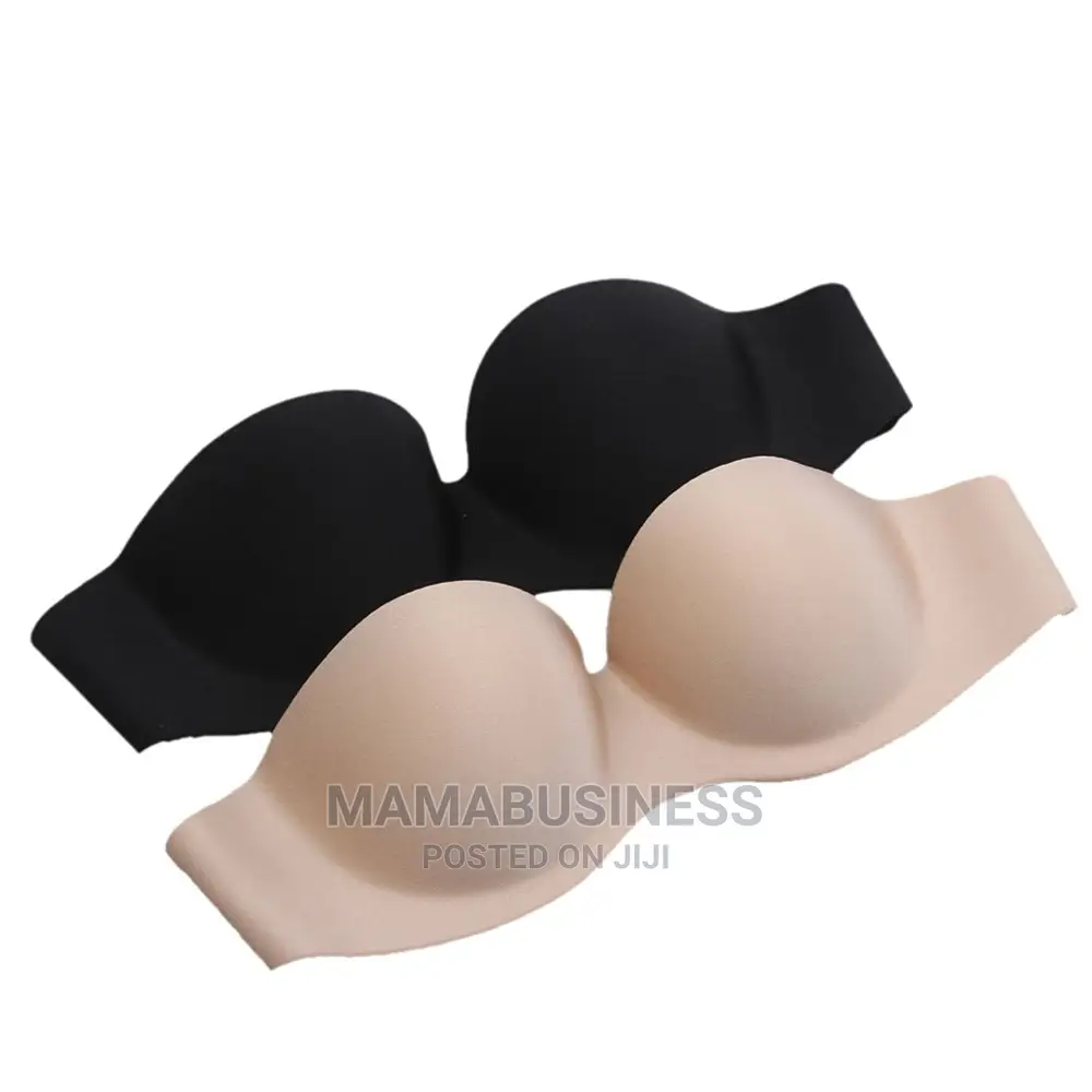 2 IN 1 Female Backless Strapless Bra - Beige/Black