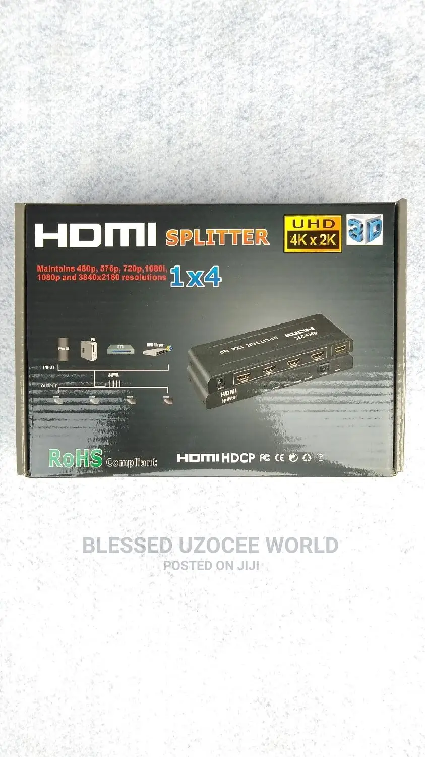 4 Ports / Ways Hdmi Splitter Long Body