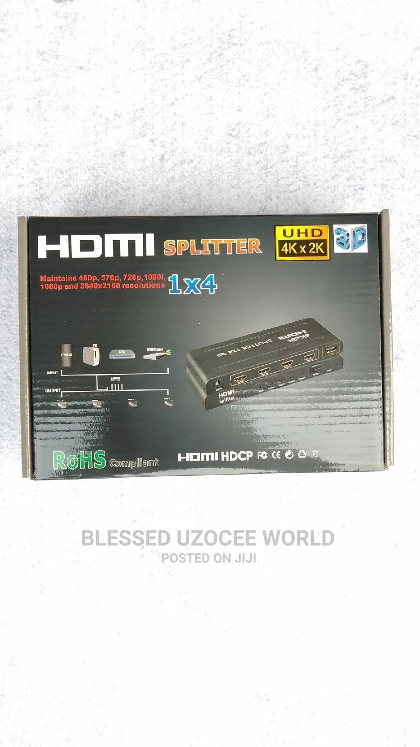 4 Ports / Ways Hdmi Splitter Long Body