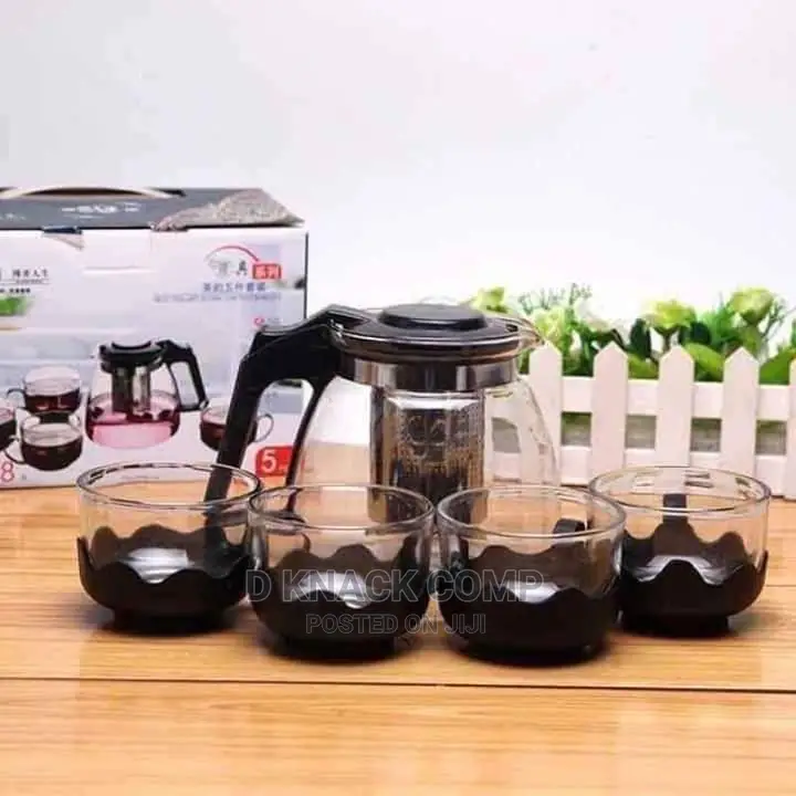 Glass Heat-Resistant Stainless Strainer Teapot 4 Tea Cups