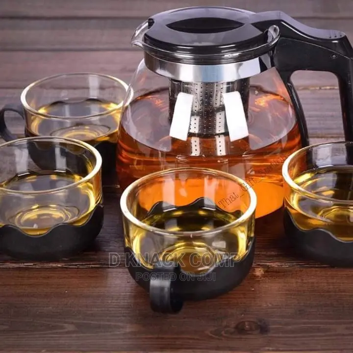Glass Heat-Resistant Stainless Strainer Teapot 4 Tea Cups