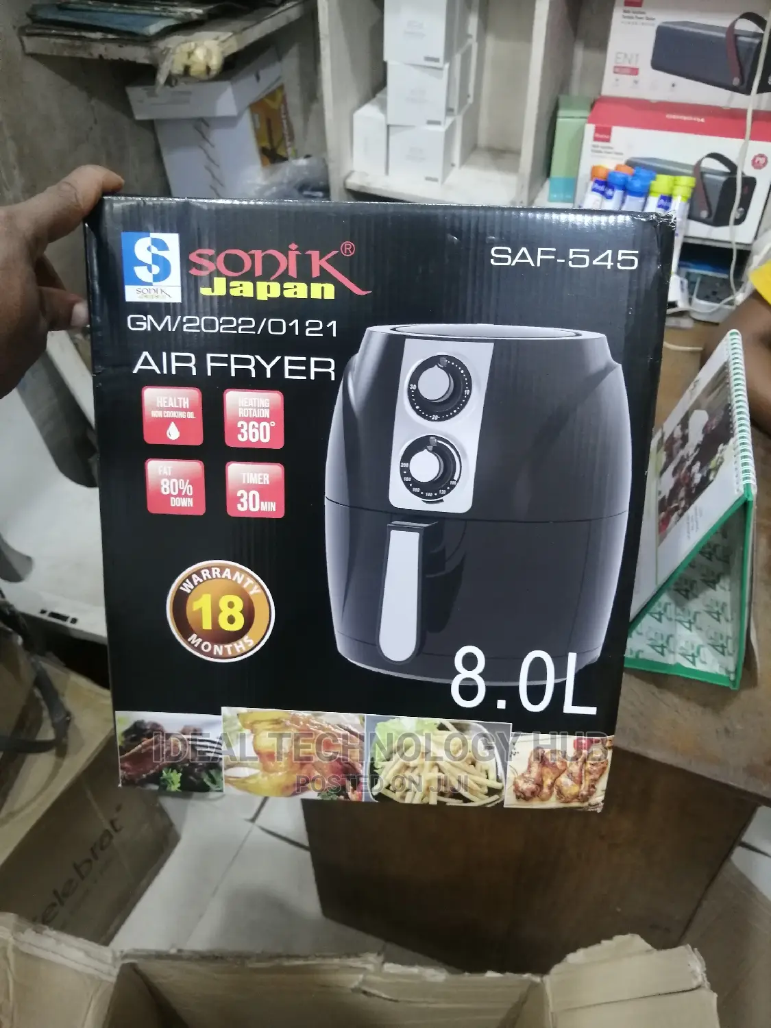 Sonik Air Fryer With 360% Heat Rotation 8.0 Liter