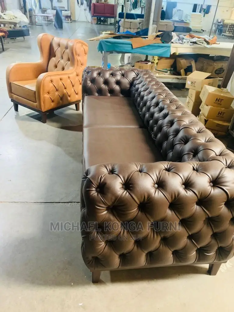 Modern 7 Seater Living Room Fabric Made Royal Sofa Chair.