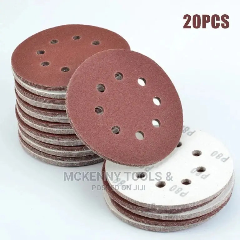 20pcs 5 Inch 125mm Round Sandpaper 8 Hole Sanding Discs Hook