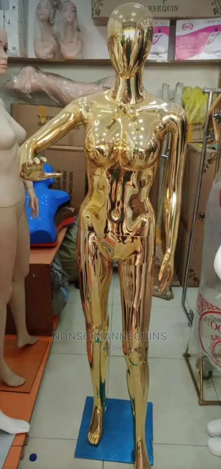 Size 10 Gold Chrome Faceless Mannequin