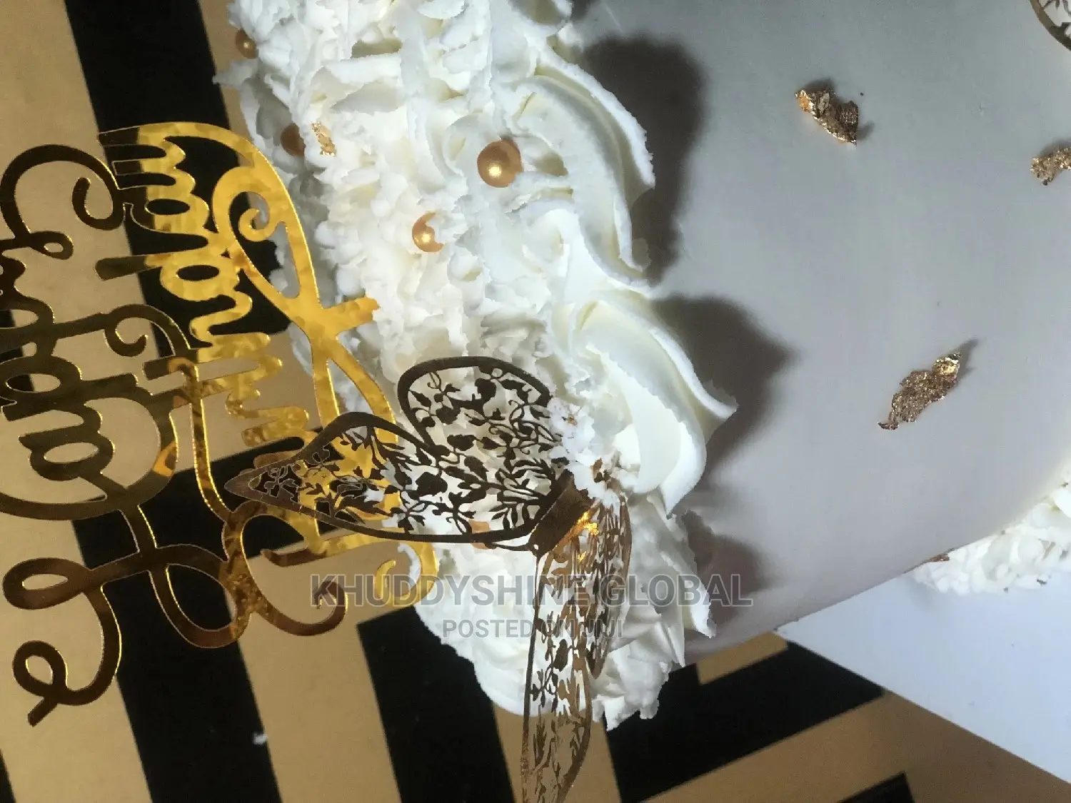 Gold And White Surprise Celebration Cakes