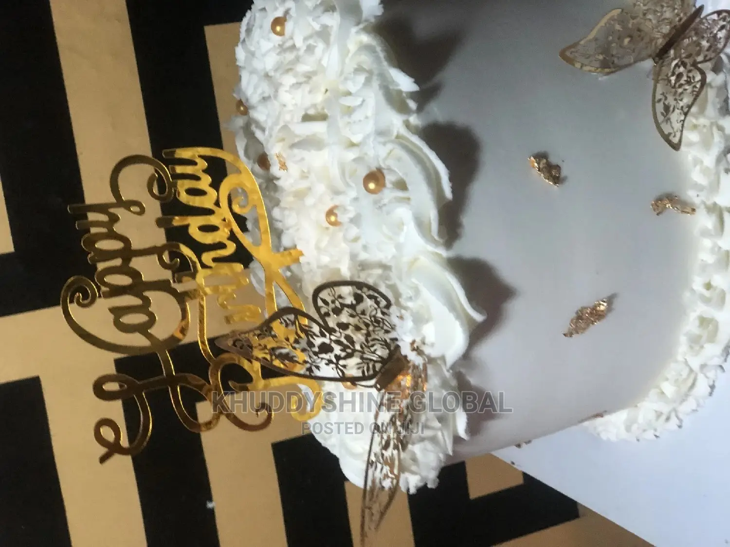 Gold And White Surprise Celebration Cakes