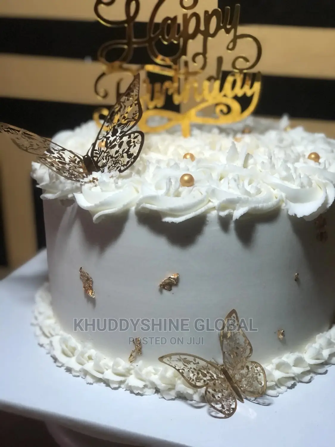 Gold And White Surprise Celebration Cakes