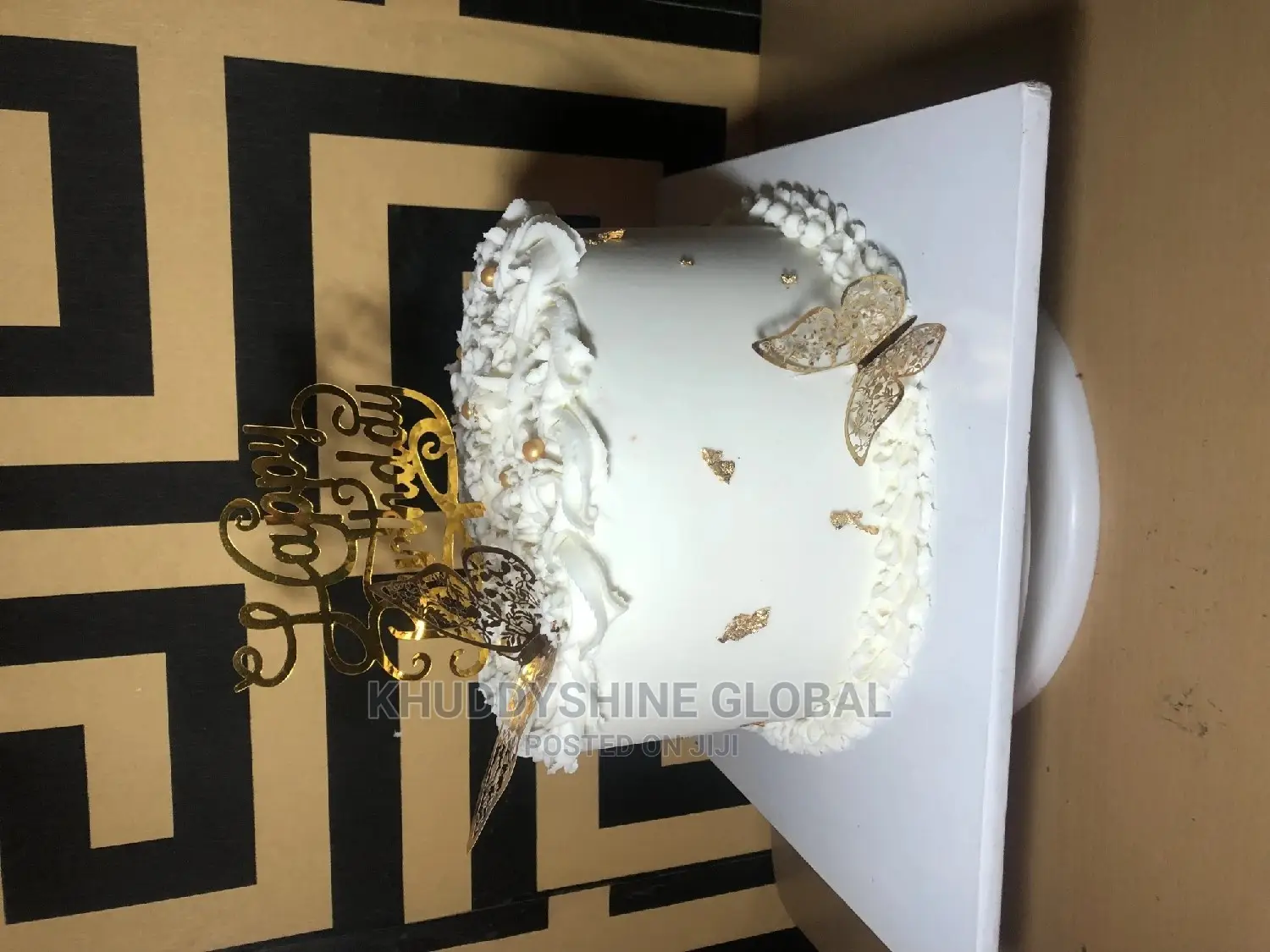 Gold And White Surprise Celebration Cakes