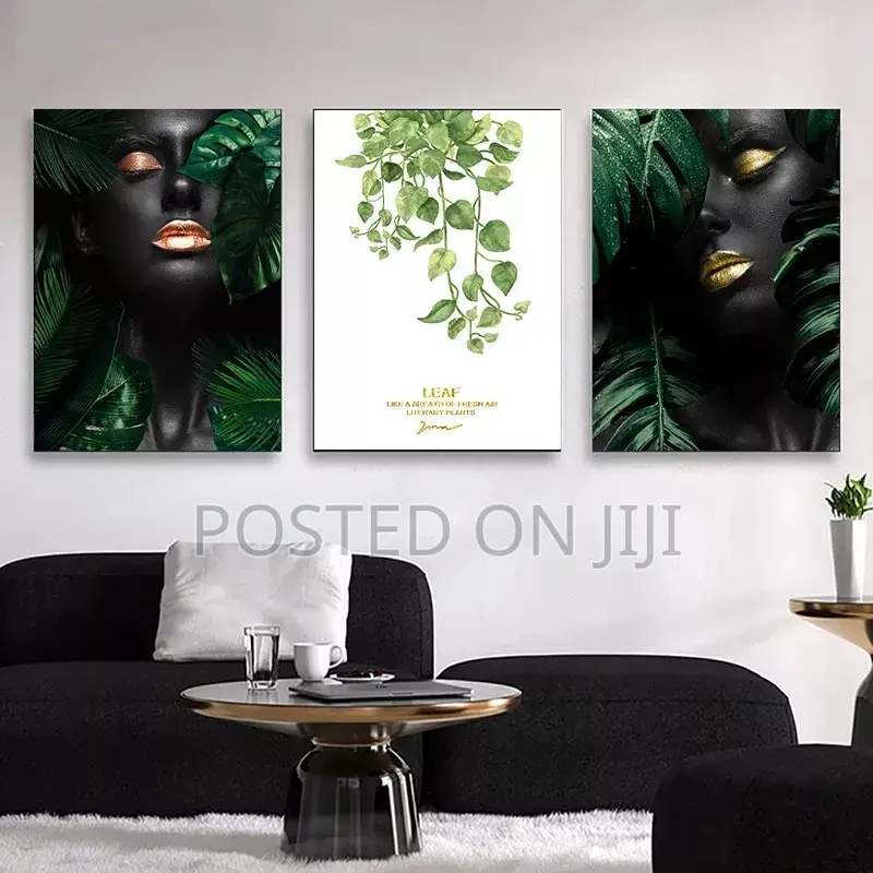Abstract Sexy Girl With Leaf Poster and Print