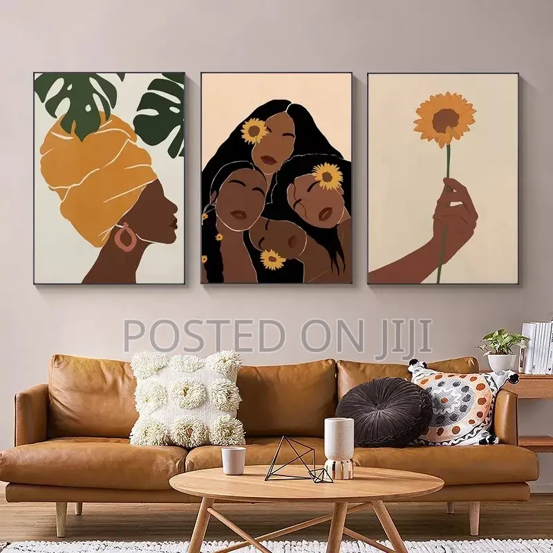Africa Sunflower Girl Black Woman Poster