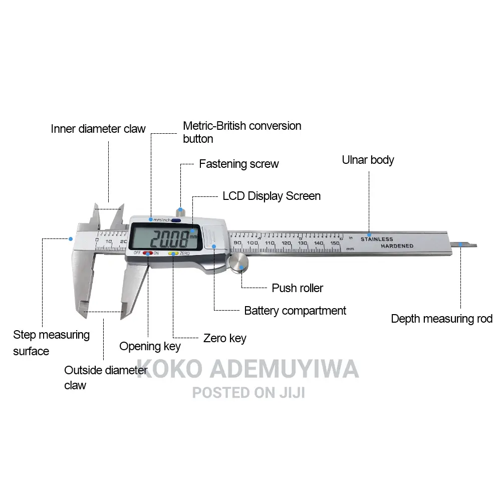 6" 150mm Digital Stainless Steel Electronic Vernier Caliper