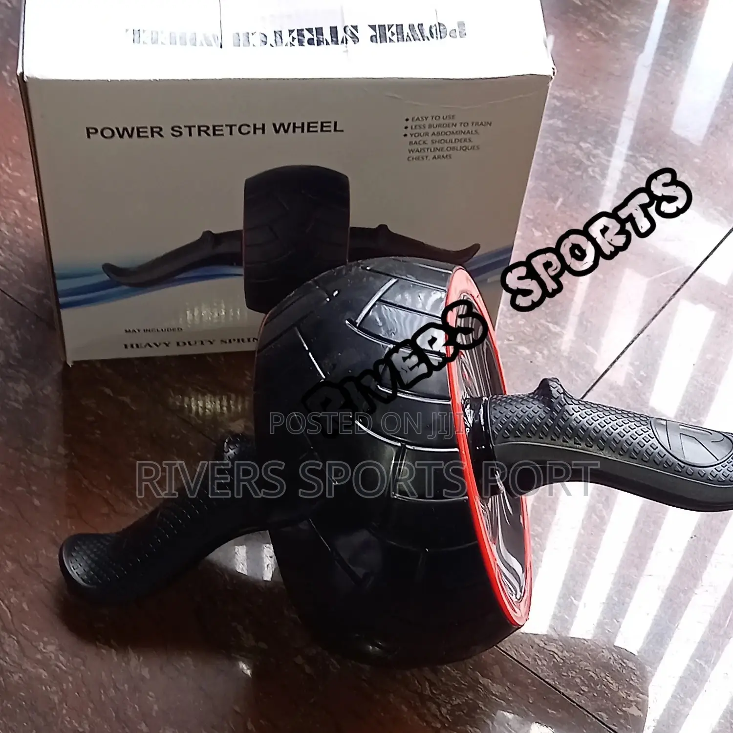 Power Stretch Ab Wheel With Automatic Rebound, Mat Included