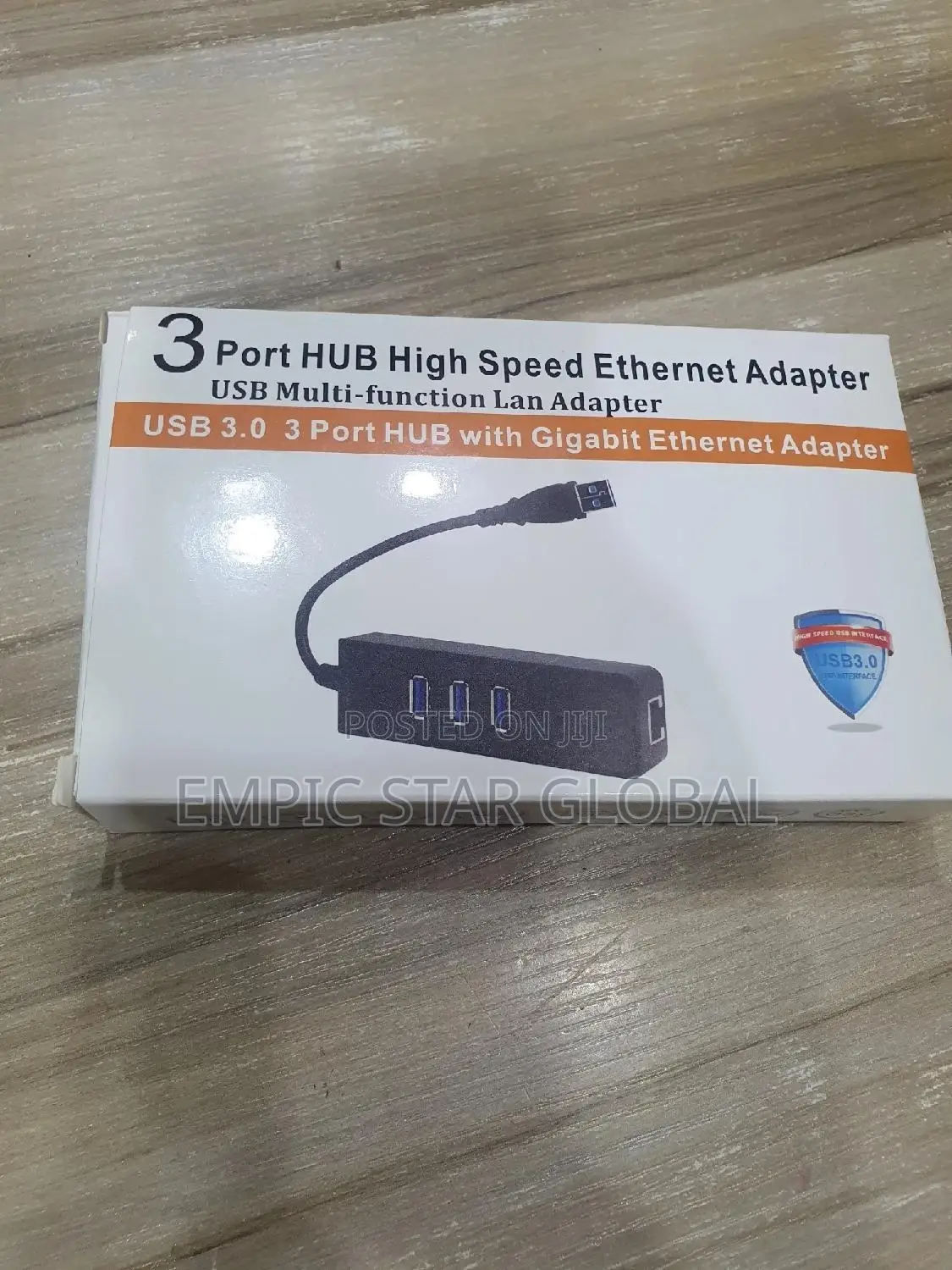 3-Port USB 3.0 HUB With High Speed Ethernet Adapter