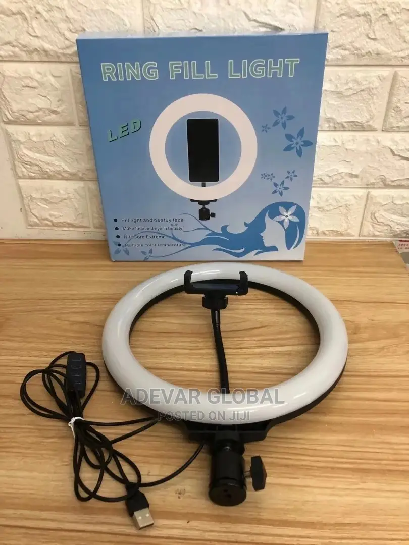 10 Inches Ring Filled Light With Phone Holder Tripod Stand