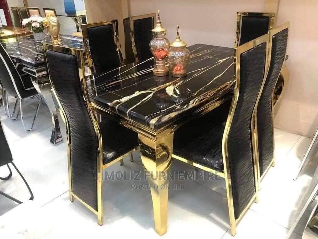 Marble Dinning Table/6sitters Classic Marble Dinning Set.