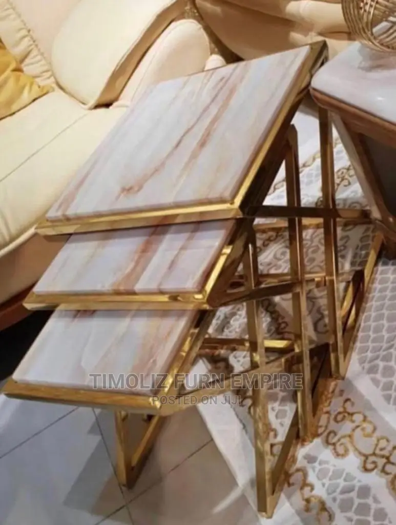 Three-in-One Marble Side Tables/High Quality, Very Unique.