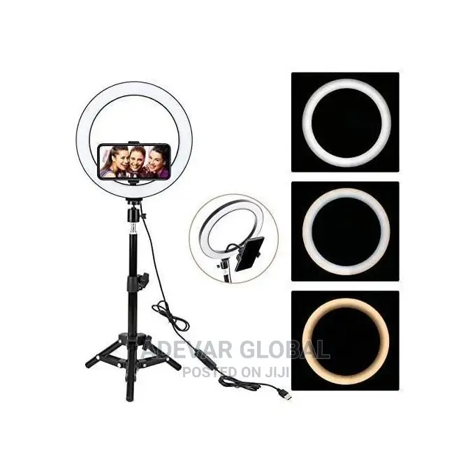 14 Inches USB Ringlight With 3 Phone Holders and Stand