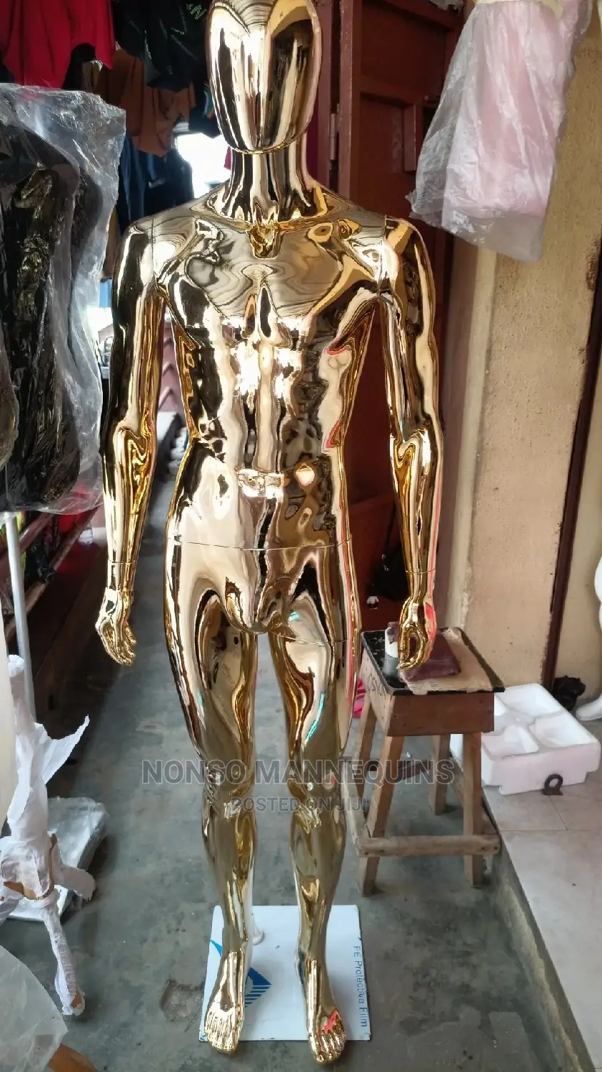 Chrome Gold Male Full Body Display Fashion Mannequin