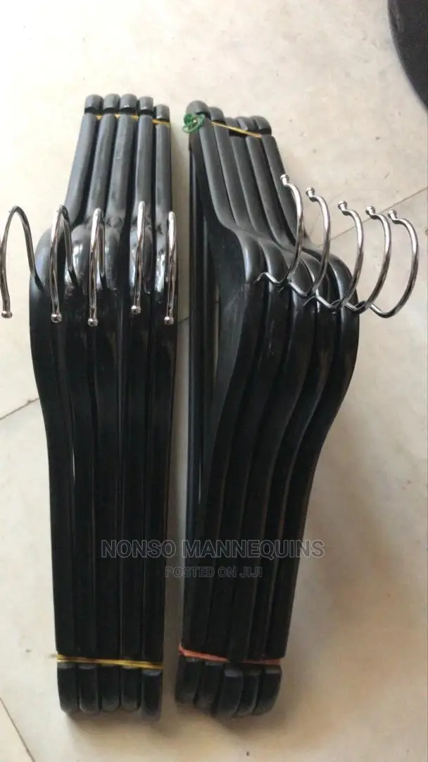 Neat Black Wooden Clothes Hangers