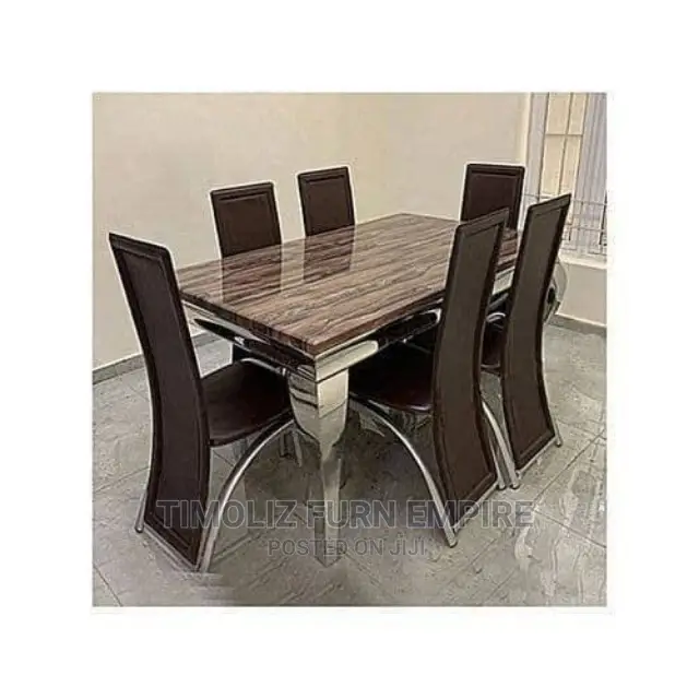 Marble Dinning Table With 6chairs/High Quality With Warranty