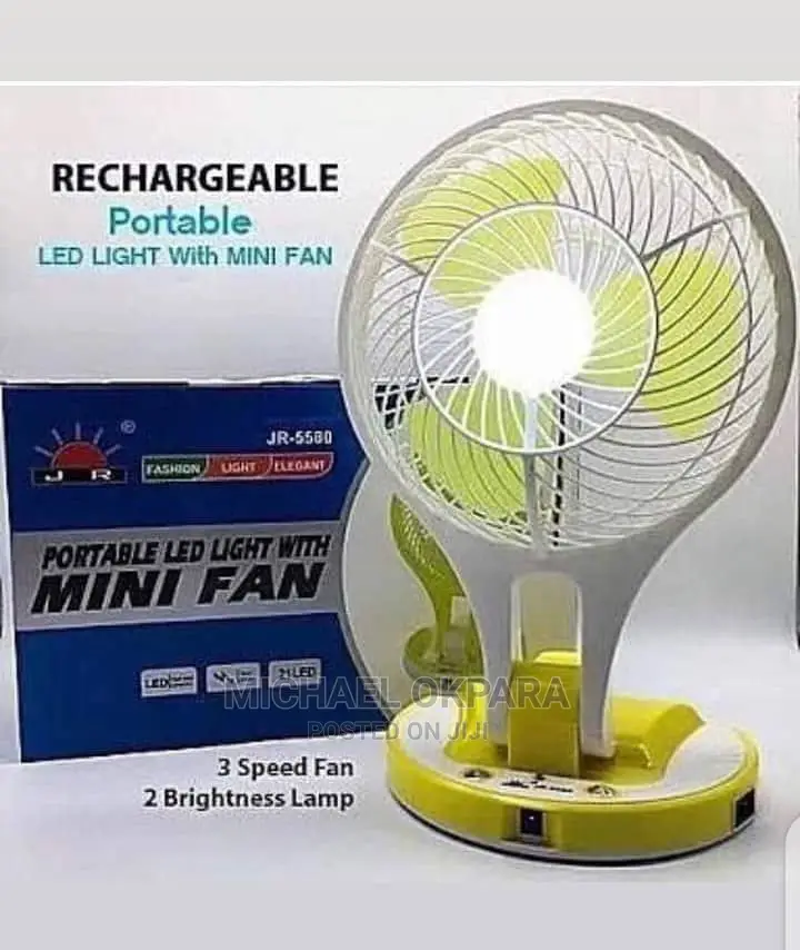 Rechargeable Portable Fan With Led Light