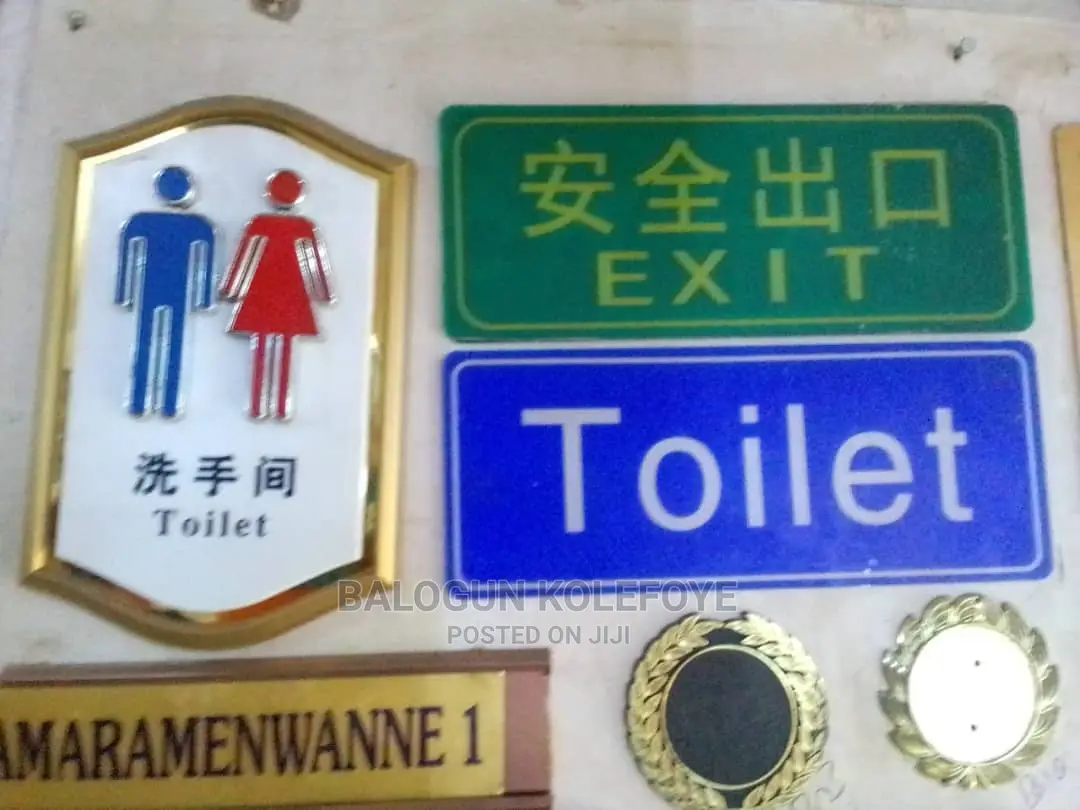 Glass Crystal Wooden Acrylic Toilet/Table/Door Name Tag