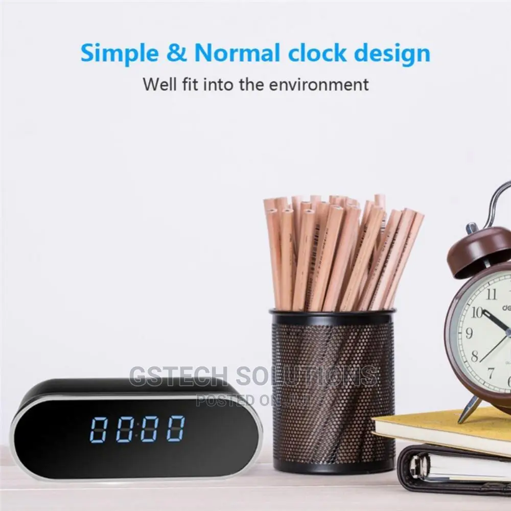 Hd Wifi Digital Clock Spy Camera With Battery