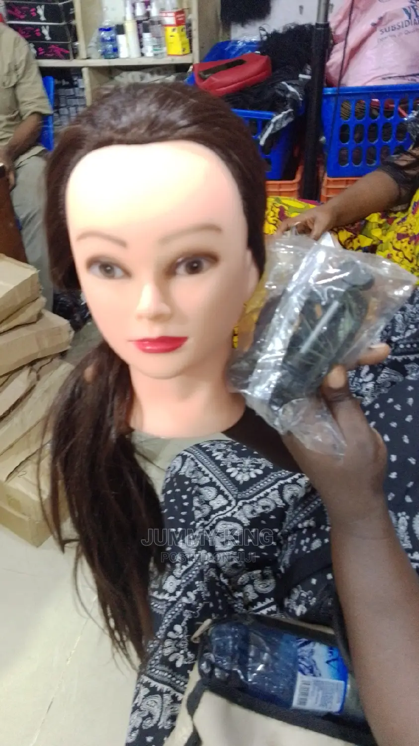 Mannequin Dummy Head With Clamp For Wig Making (With Hair)