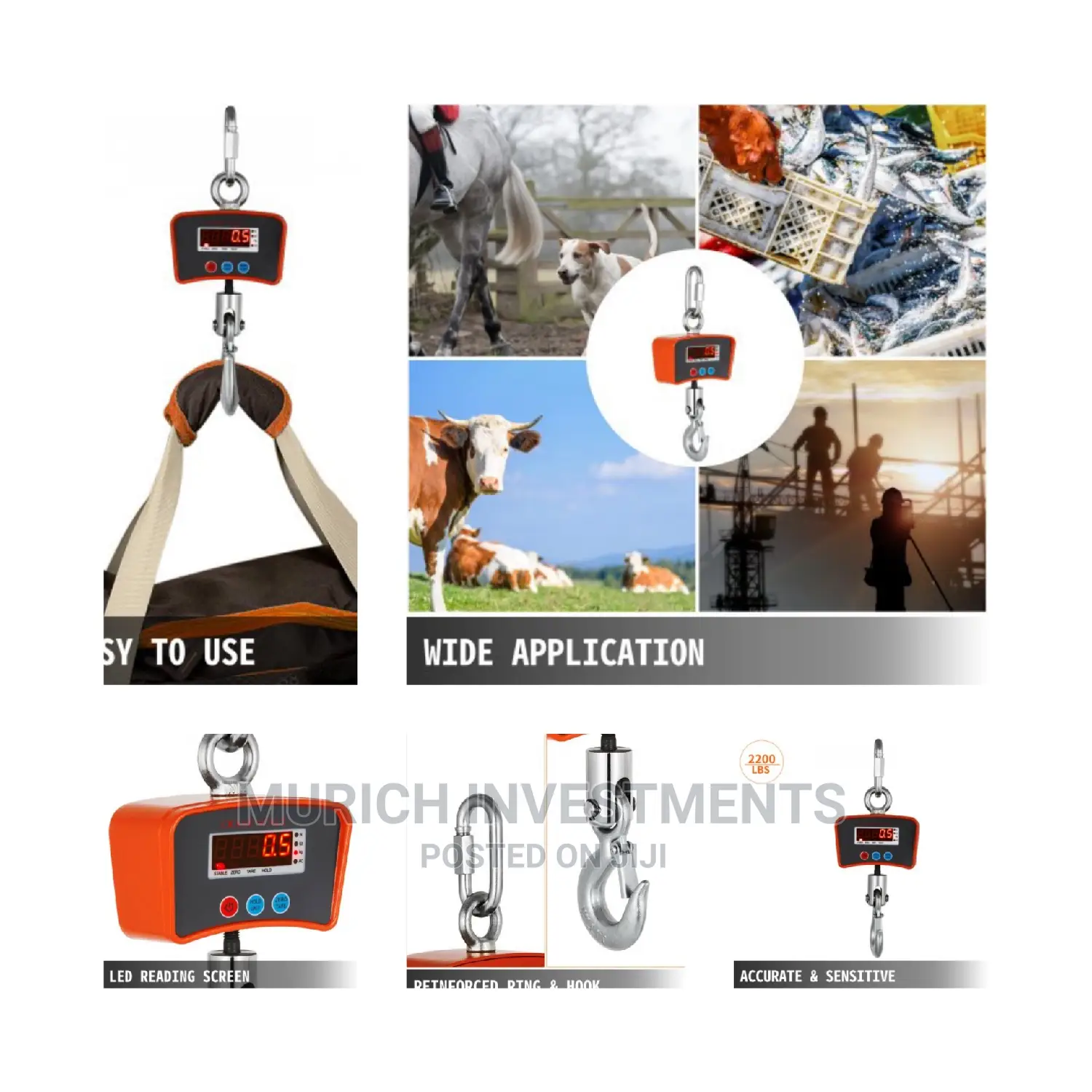 Hanging Crane Scale 1000kg Load Scale Industrial Scale Lcd