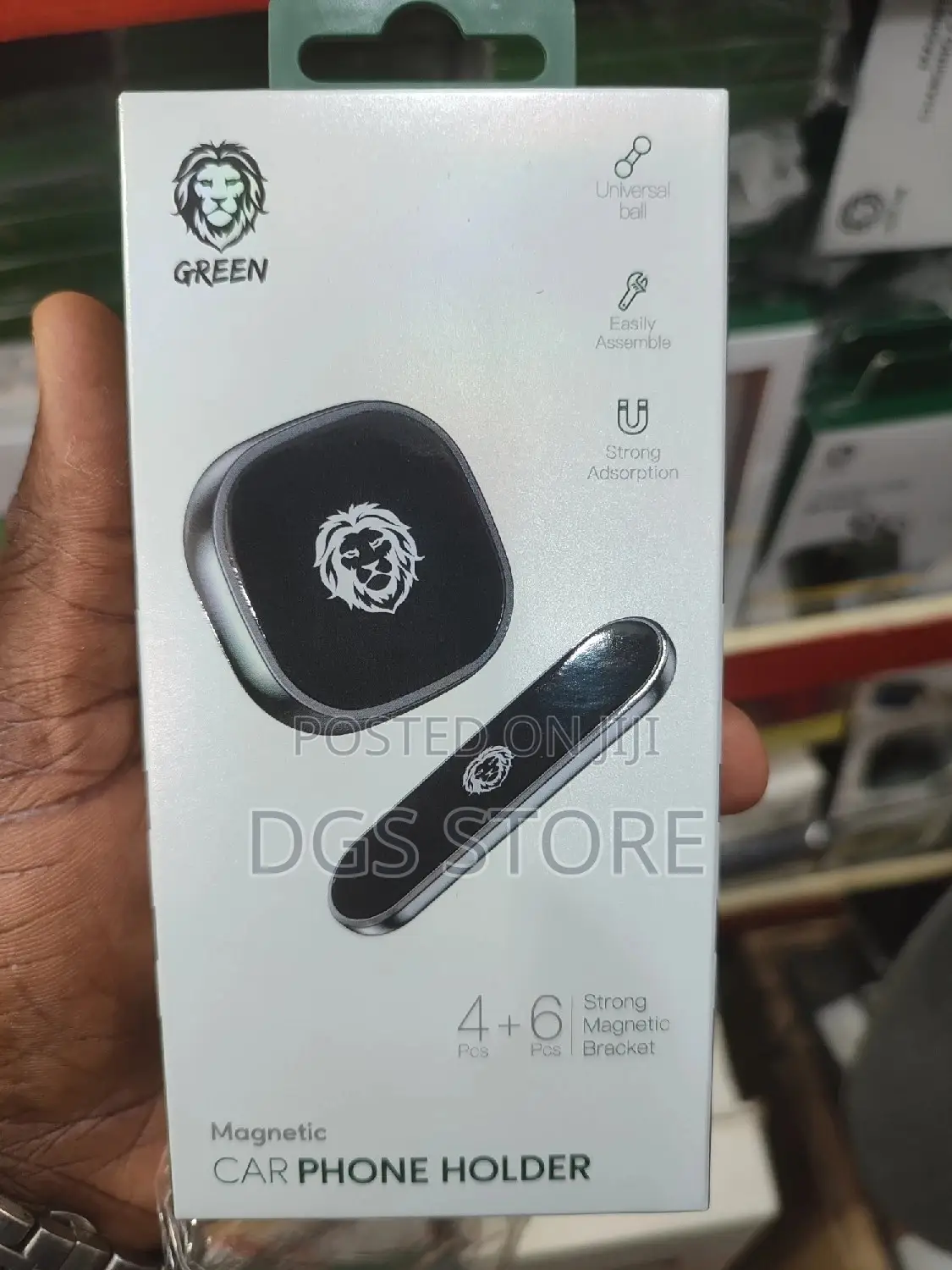 Green Magnetic Car Phone Holder