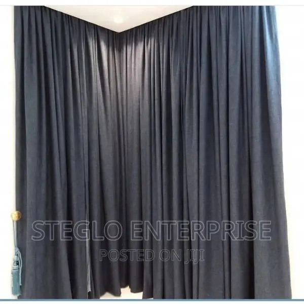 Motorized Turkish Curtains With Automated Remote and Tracks.