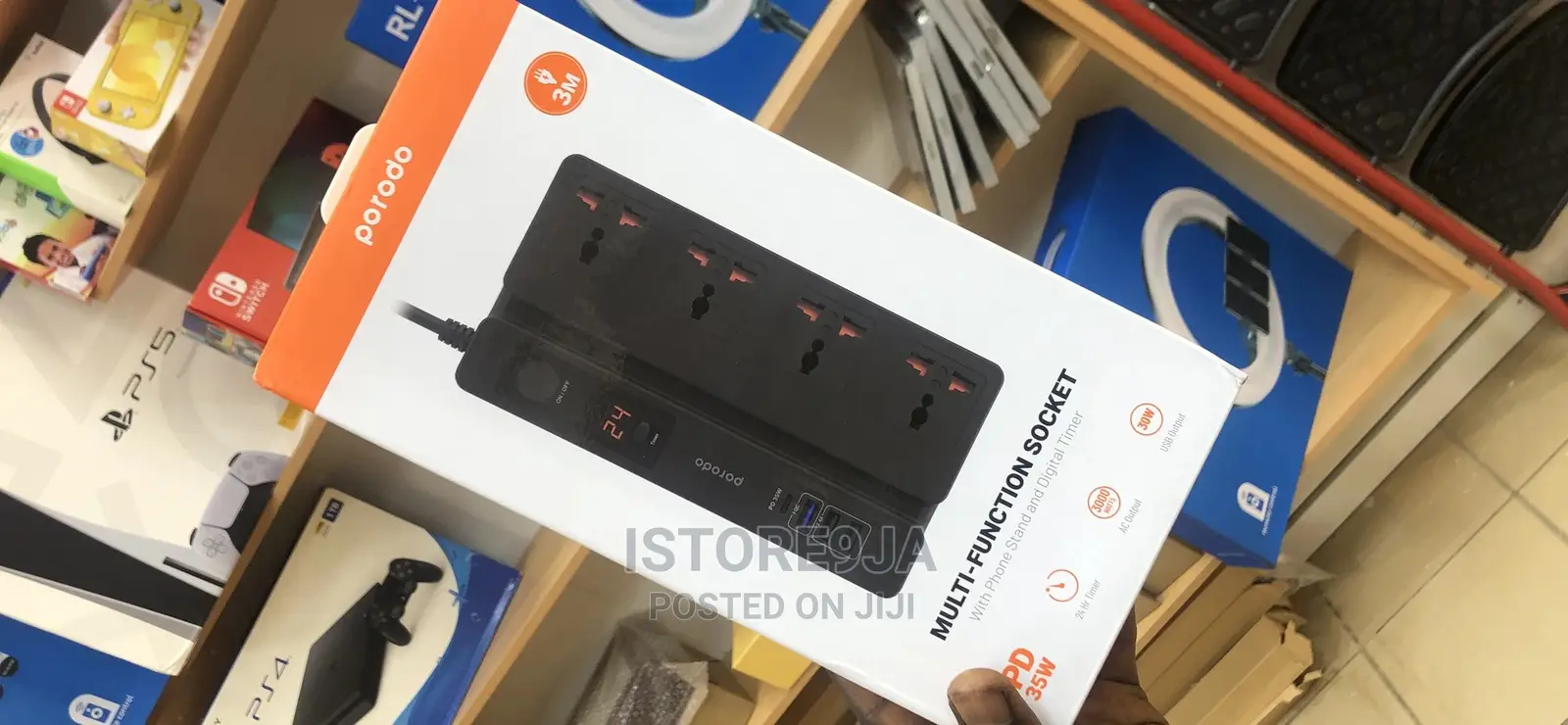 Porodo Multi Function Socket With Phone Stand