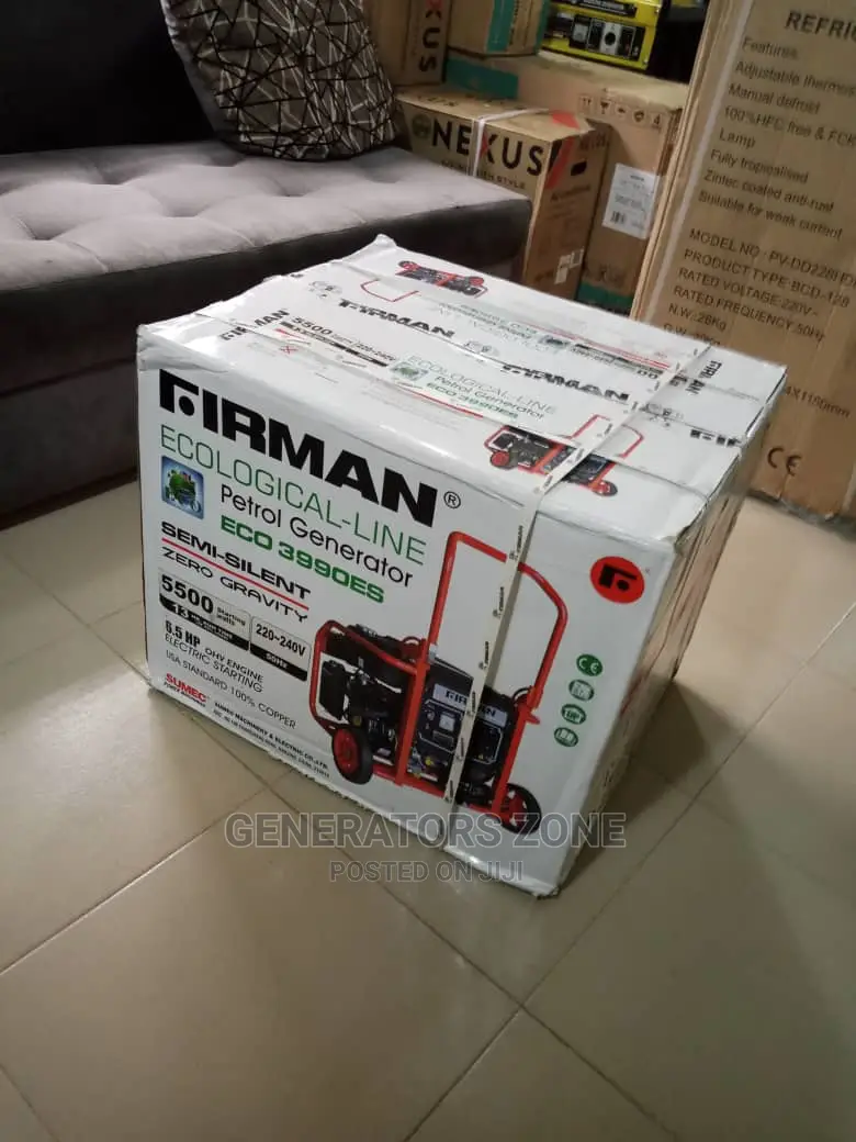 100%Copper Firman Generator Eco3990es-Keystart 5.5kva