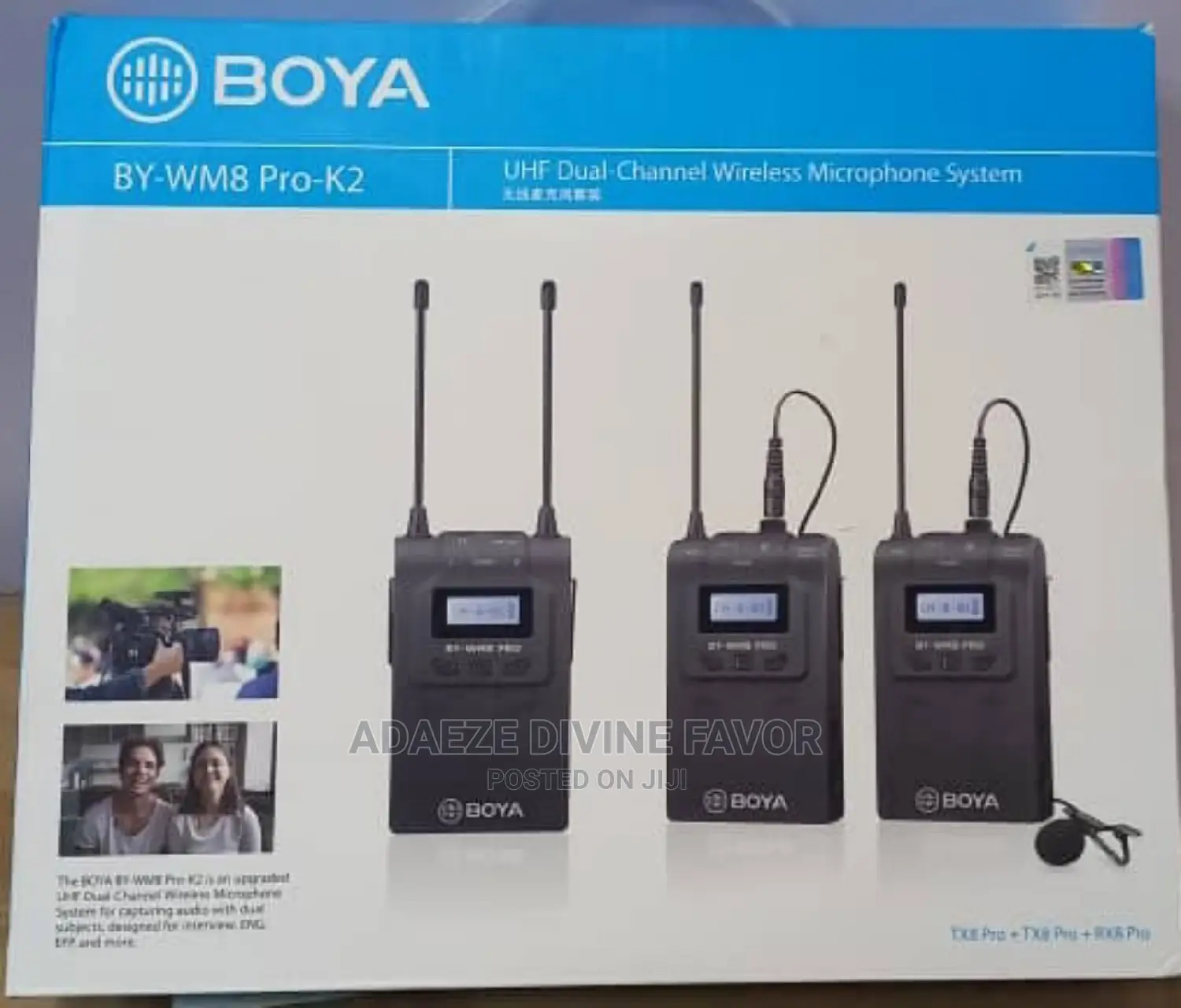 Boya UHF Wireless Microphone (Dual-Channel, BY-WM8 PRO-)