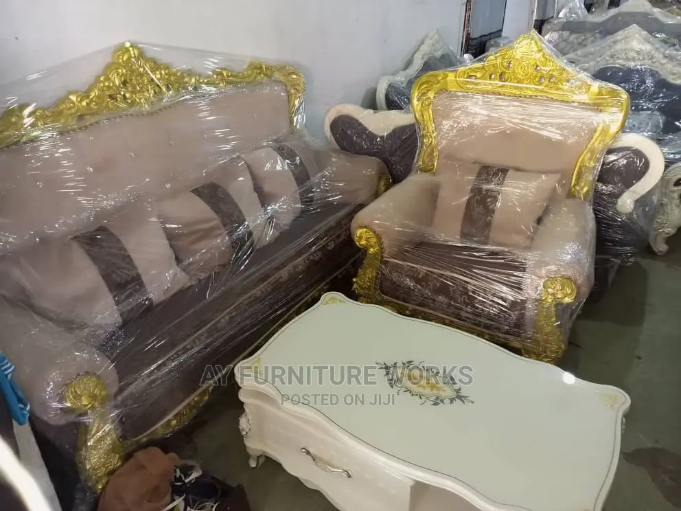 Modern 7 Seater Living Room Fabric Made Royal Sofa Chair.