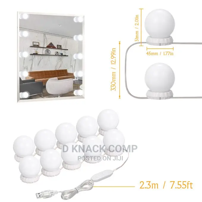 Leds Mirror Lights Kit With 10 Bulbs 3 Modes