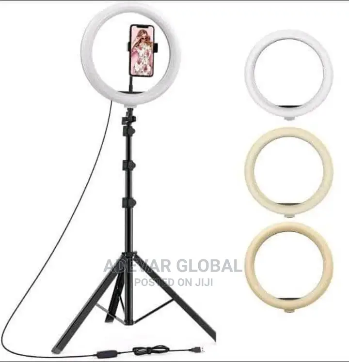 10 Inches Ring Filled Light With Phone Holder Tripod Stand