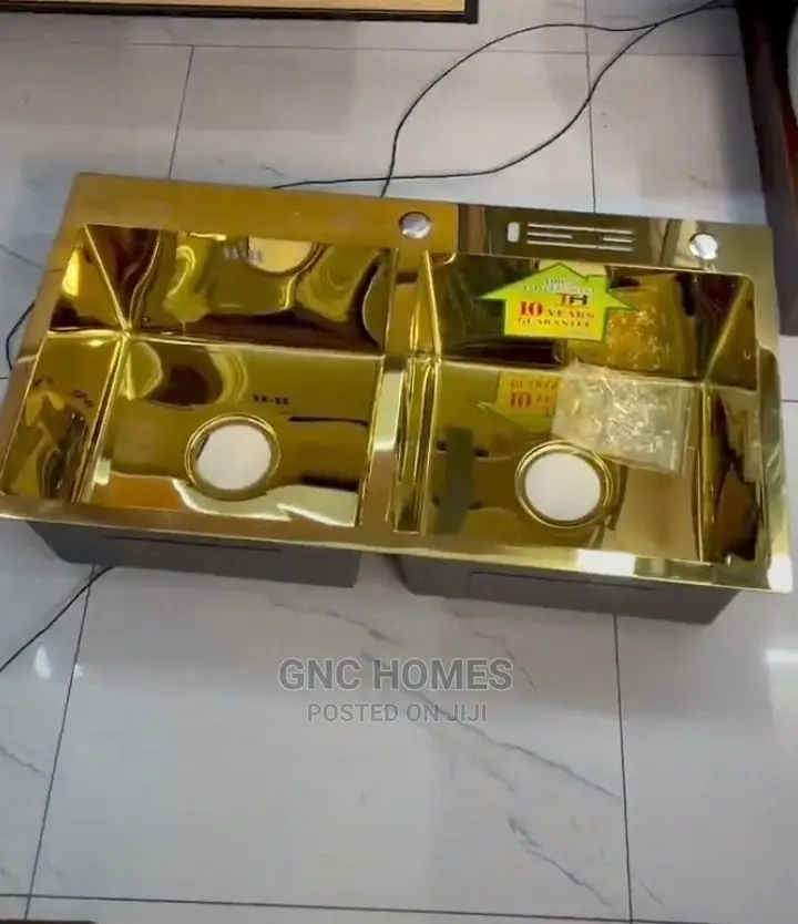 Gold (Mirror) Kitchen Sink Double Bowl