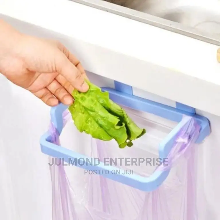 Durable Door-Back Trash Bag Holder Cabinet Rack Trash