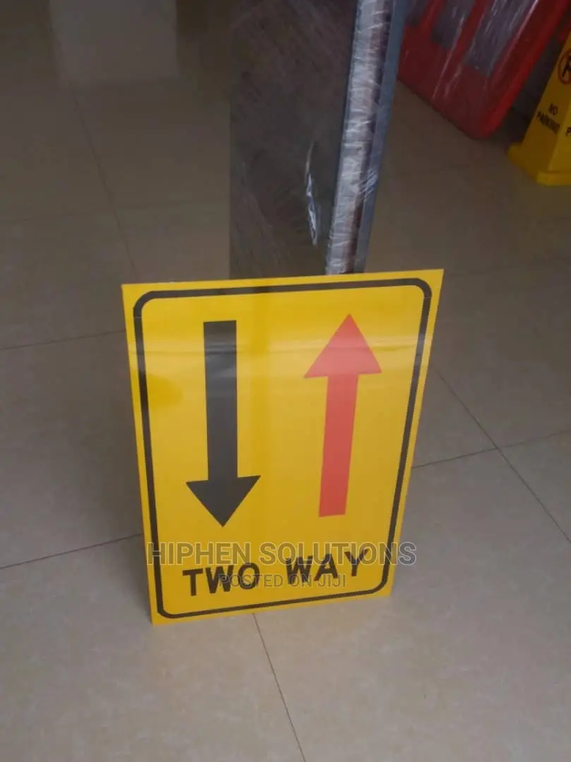 Bright and Colorful Safety Two Way Sign