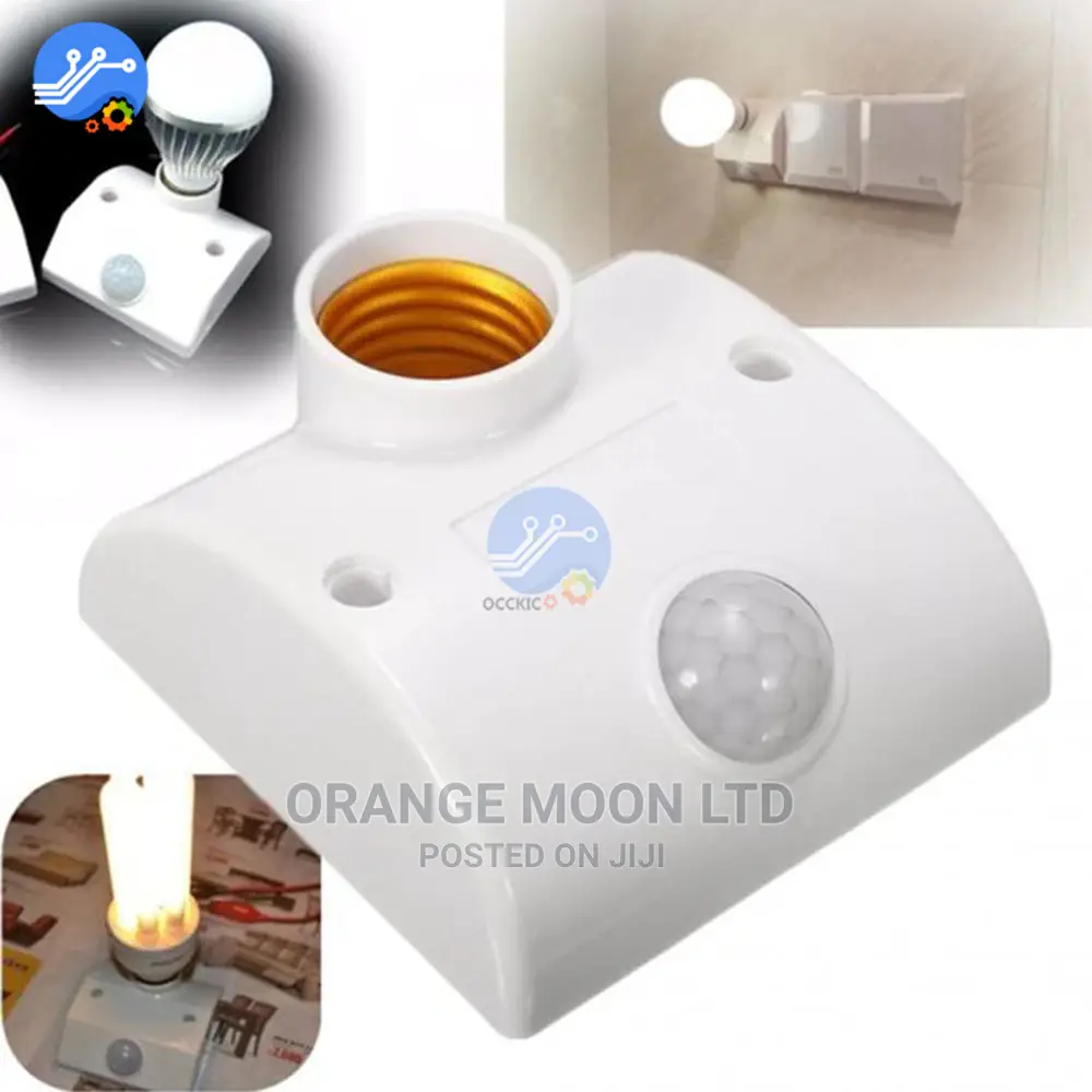 LED E27 Lamp Holder Screw Socket With PIR Motion Sensor Swi