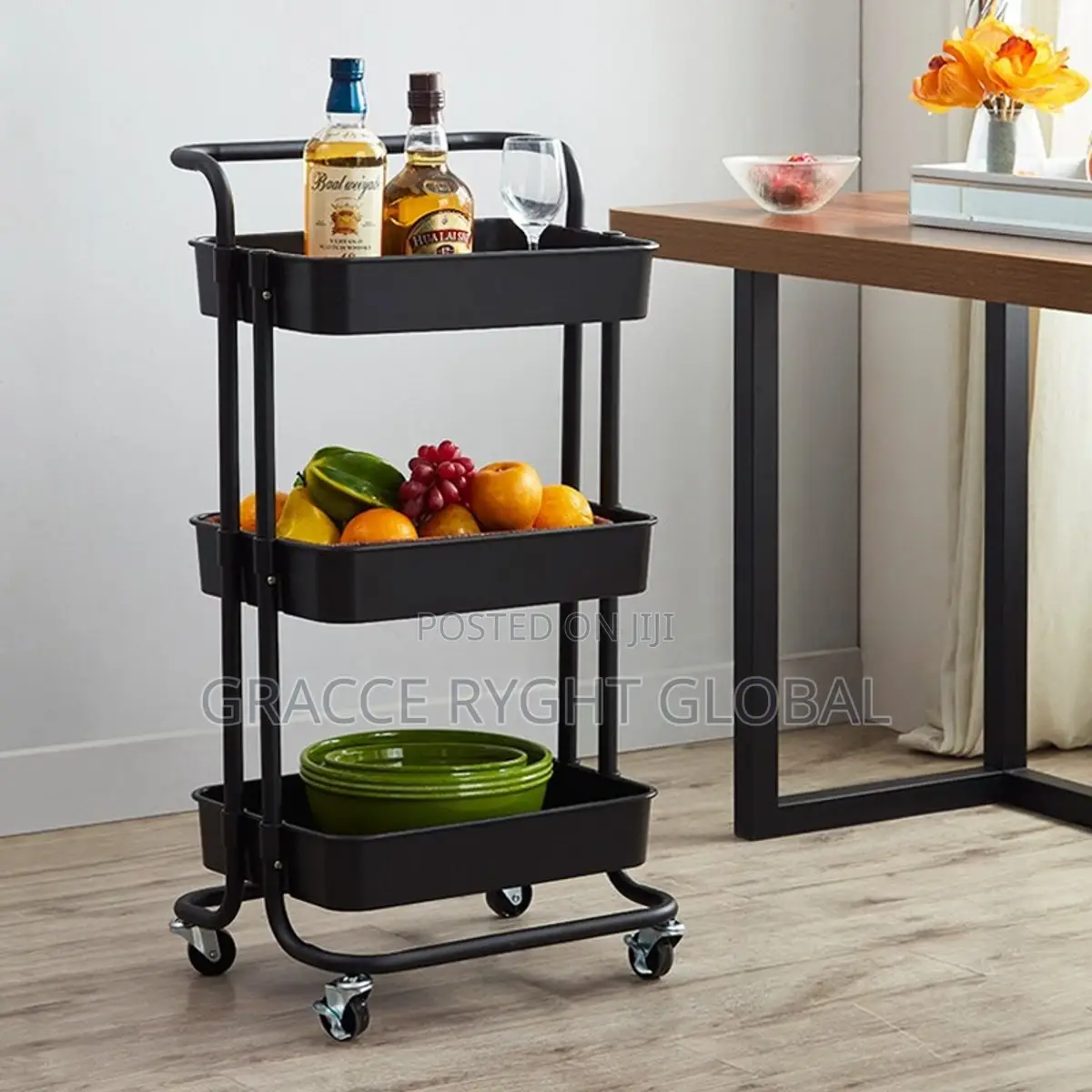 3 Tier Storage Trolley Rack