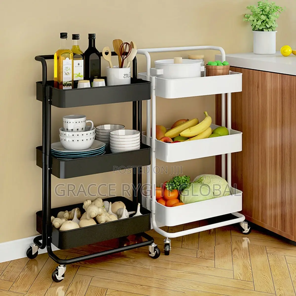 3 Tier Storage Trolley Rack